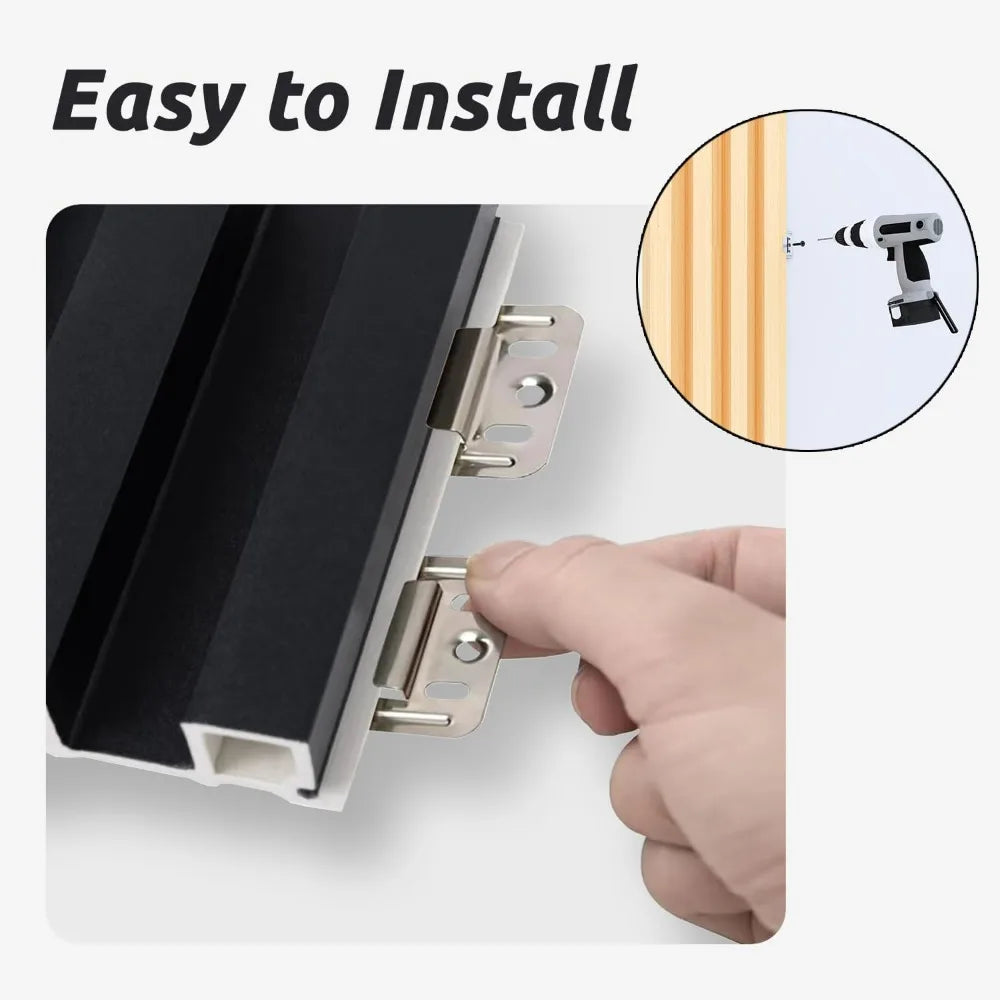 Contemporary 3D Slat Wall Panels - 8 Pack for 94.5 x 6.6, TV or Bedroom Wall, Matte Black Finish