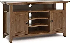 Solid Wood Universal TV Media Stand, 54 Inch Wide, Transitional, Living Room Entertainment Center, Storage Cabinet