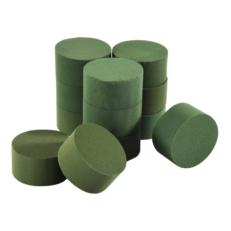 Floral Foam 12 Pcs Dry & Wet Flower Foam Round Florist Blocks/ Flower Foam For Fresh Or Artificial Flowers