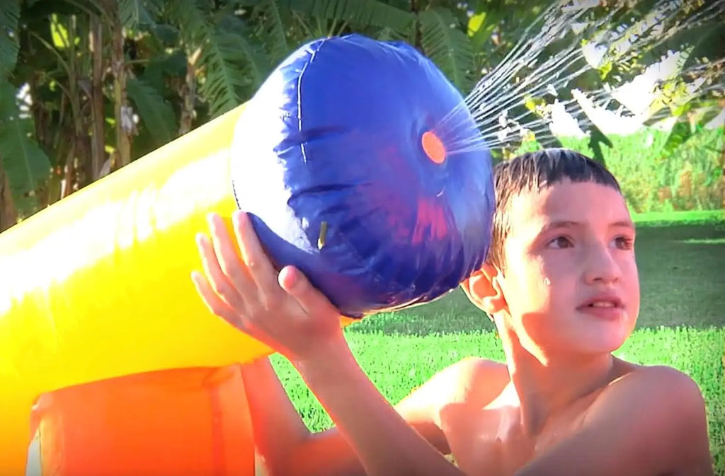 20x12 Inflatable Bounce House Water Park with Blower, Slide, Climbing Wall, Tunnel & Water Cannons - Huge Wet/Dry Play Area