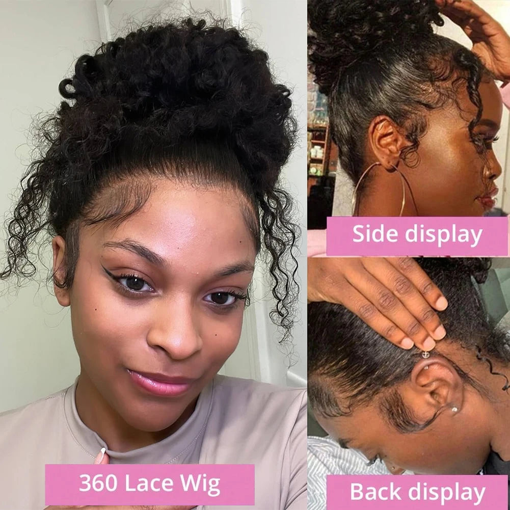 360 HD Full Lace Curly Wigs Human Hair Pre Plucked 13x6/ 13x4 Lace Frontal Wig/ Deep Wave Glue Less Human Hair Ready To Wear 30Inch