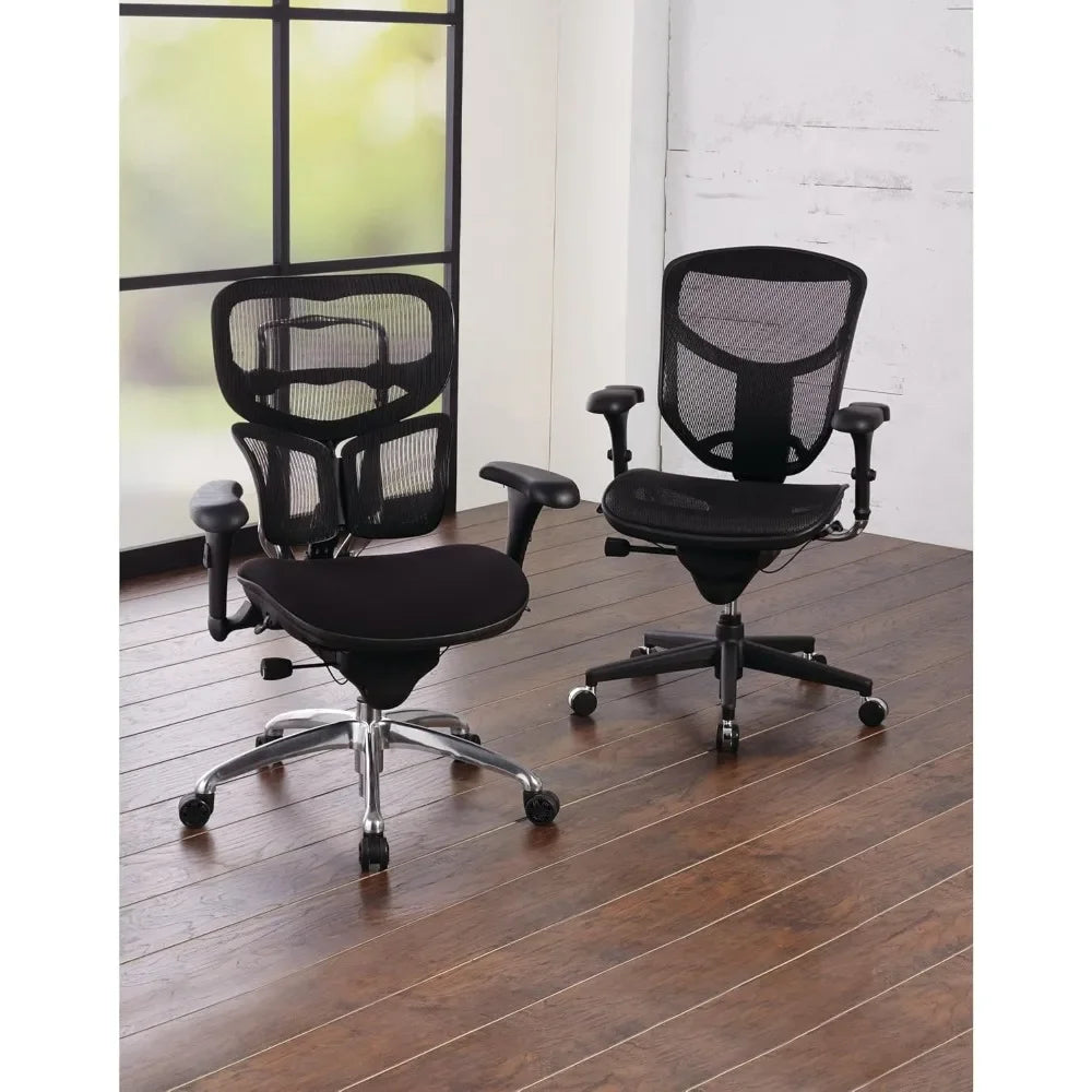 Quantum 9000 Series Ergonomic Mid-Back Office Chair with Mesh Seat and Back, Black