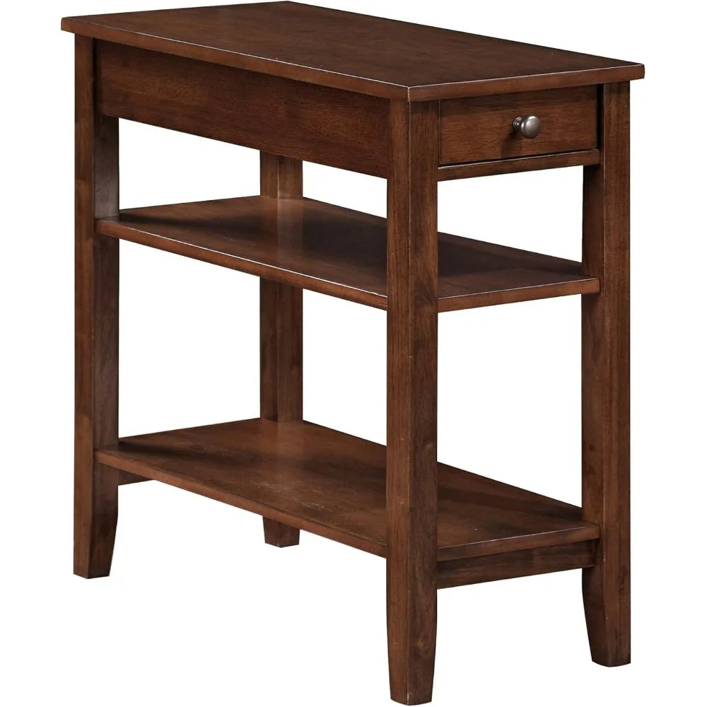 Customizable-American Heritage Chairside End Table With Drawer 23.5" - Classic Living Room Table With Storage Shelf, Bedroom Night Stand