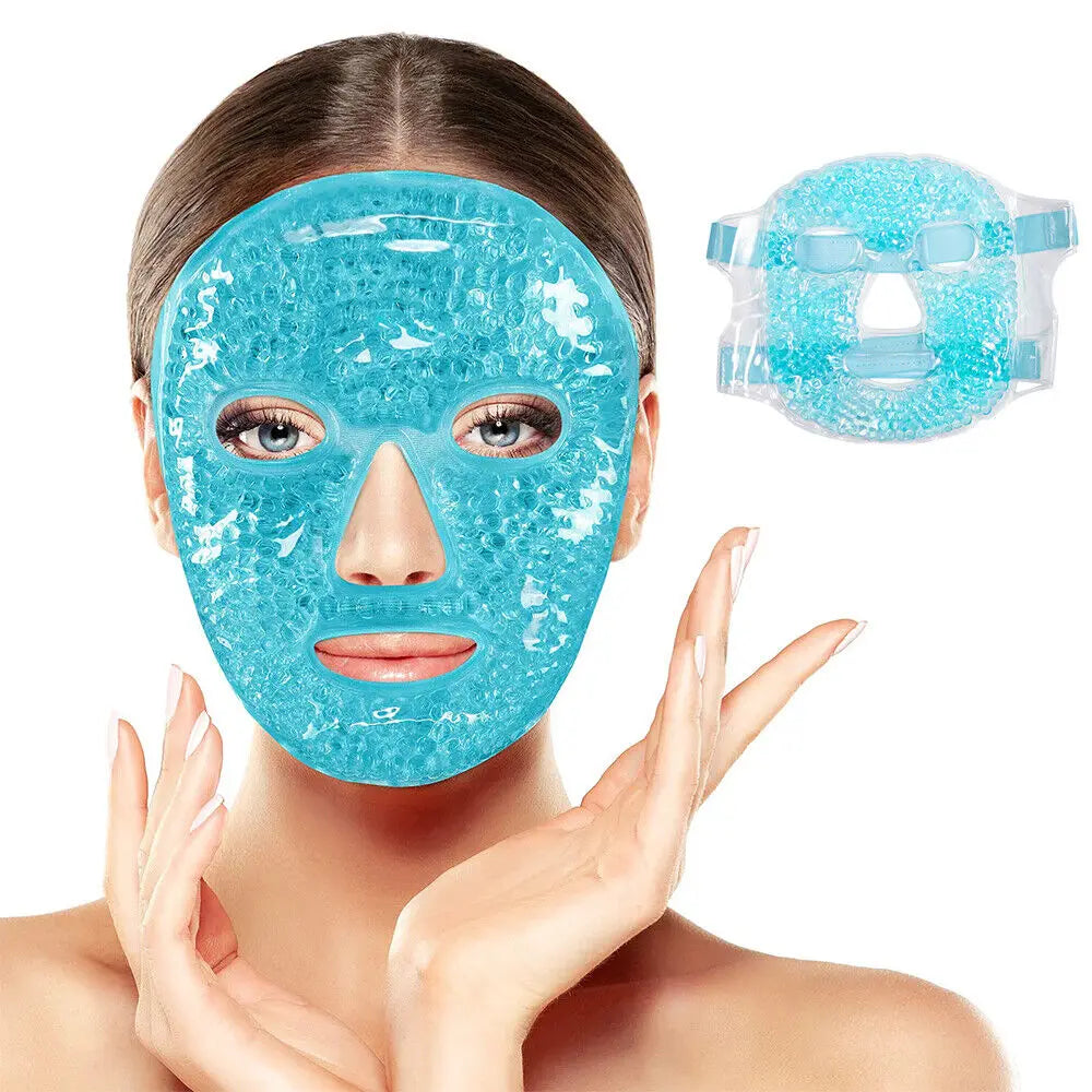 Full Face Therapy Mask with Gel Beads - Hot/Cold Compress & Reusable