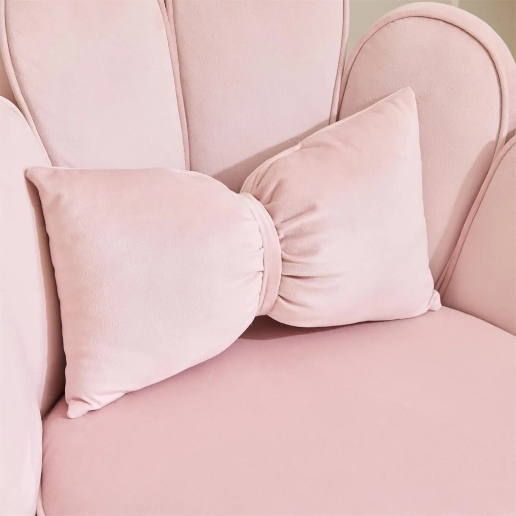 Petal Makeup Vanity Chair -Cute Girls Desk Chair, Modern Dining Chair, Velvet Pink