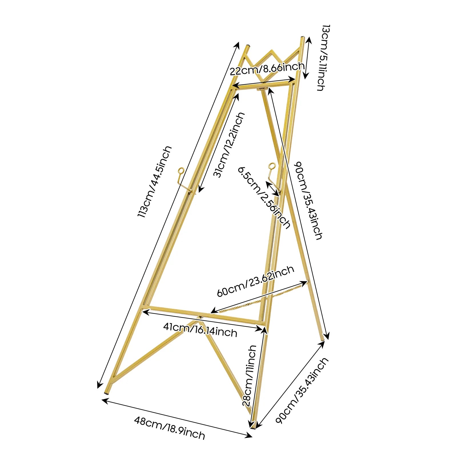 2Pcs Display Easel Stand, Gold Poster Easel Tripod, Adjustable Poster Frame Holder, Floor Standing Sign Stand for Wedding Party Exhibition