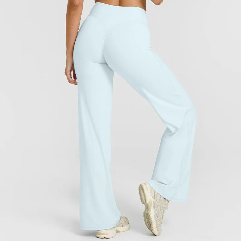 NCLAGEN Sport Trousers Straight-Leg Pants Ultra Soft Butter Fabric Women's Mid-Waist Yoga Pants GYM Naked Feel Pilates Running