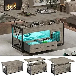 40" Lift Top Coffee Table, 4 in 1 Coffee Tables with Storage Cabinet for Living Room, Small Farmhouse Coffee Table