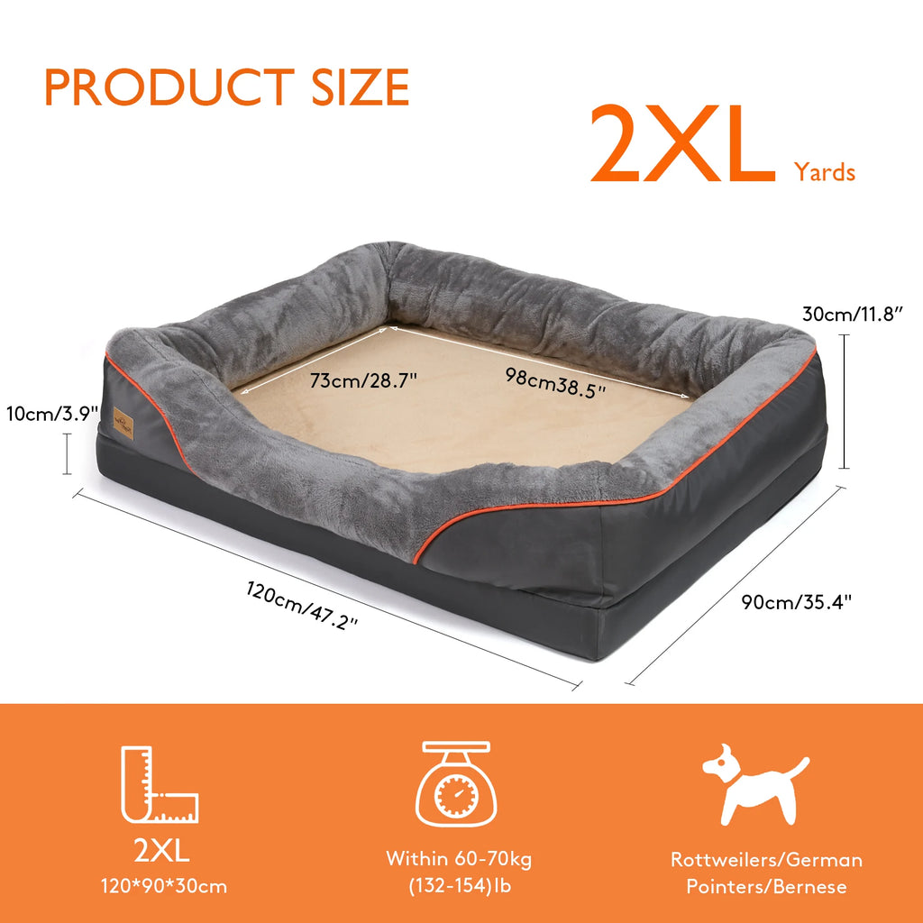 Large Dog Bed Soft/ Comfortable Anti Allergy Warm Fleece Removable Washable Cover Pet Bed/ Waterproof