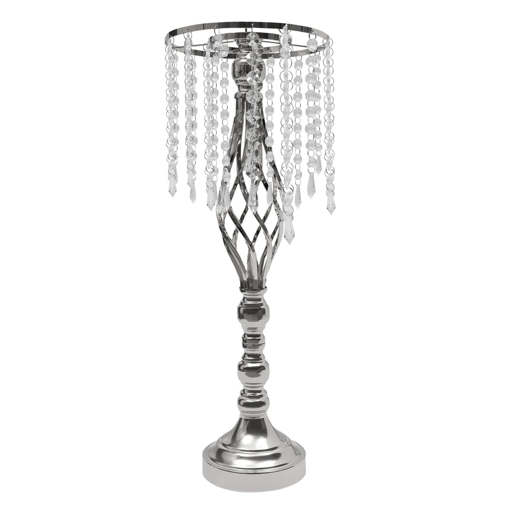 10 Pcs Crystal Flower Stand, Wedding Party Decor Flower Arrangement Stand，21.7in/55cm Tall Elegant Tabletop/Metal Flower Vase