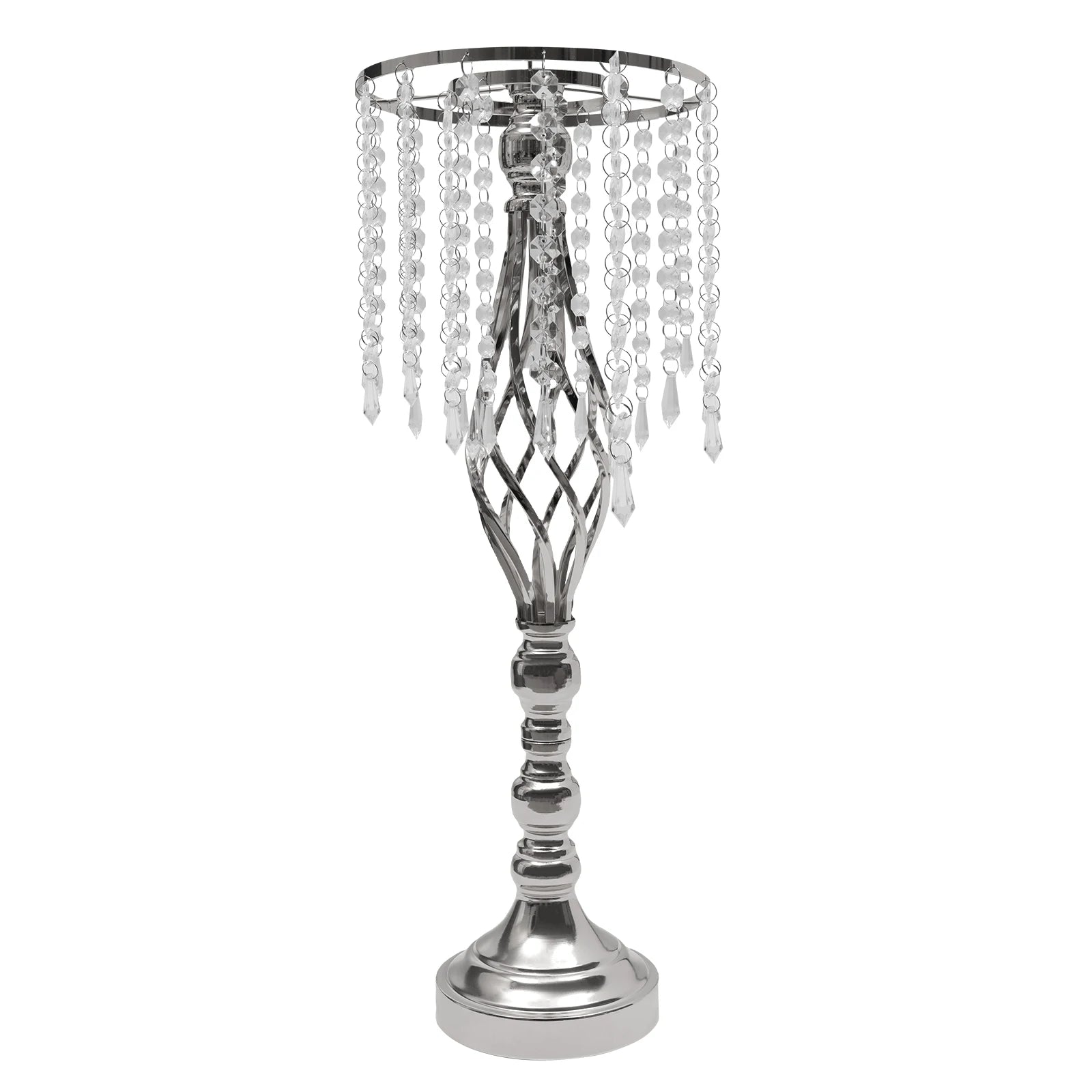 10 Pcs Crystal Flower Stand, Wedding Party Decor Flower Arrangement Stand，21.7in/55cm Tall Elegant Tabletop/Metal Flower Vase