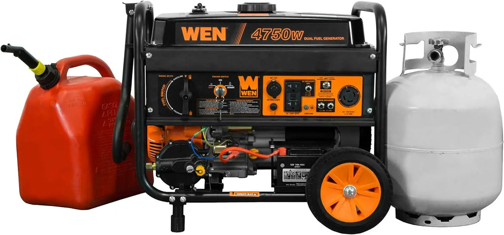 4750-Watt Dual Fuel Portable Generator, 120V/240V, with Wheel Kit and Electric Start (DF475T)