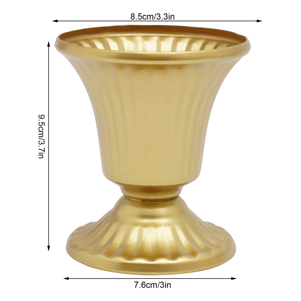10 Pcs Gold Wedding Floral Vases/ Flower Holder Pot Planter for Tables/ Centerpieces  /Party Decoration 5.9Inch/3.3inch