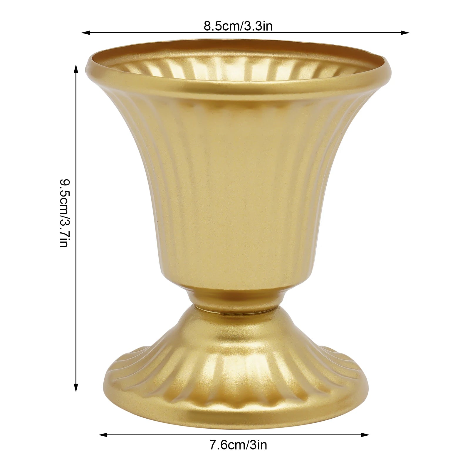 10 Pcs Gold Wedding Floral Vases/ Flower Holder Pot Planter for Tables/ Centerpieces  /Party Decoration 5.9Inch/3.3inch