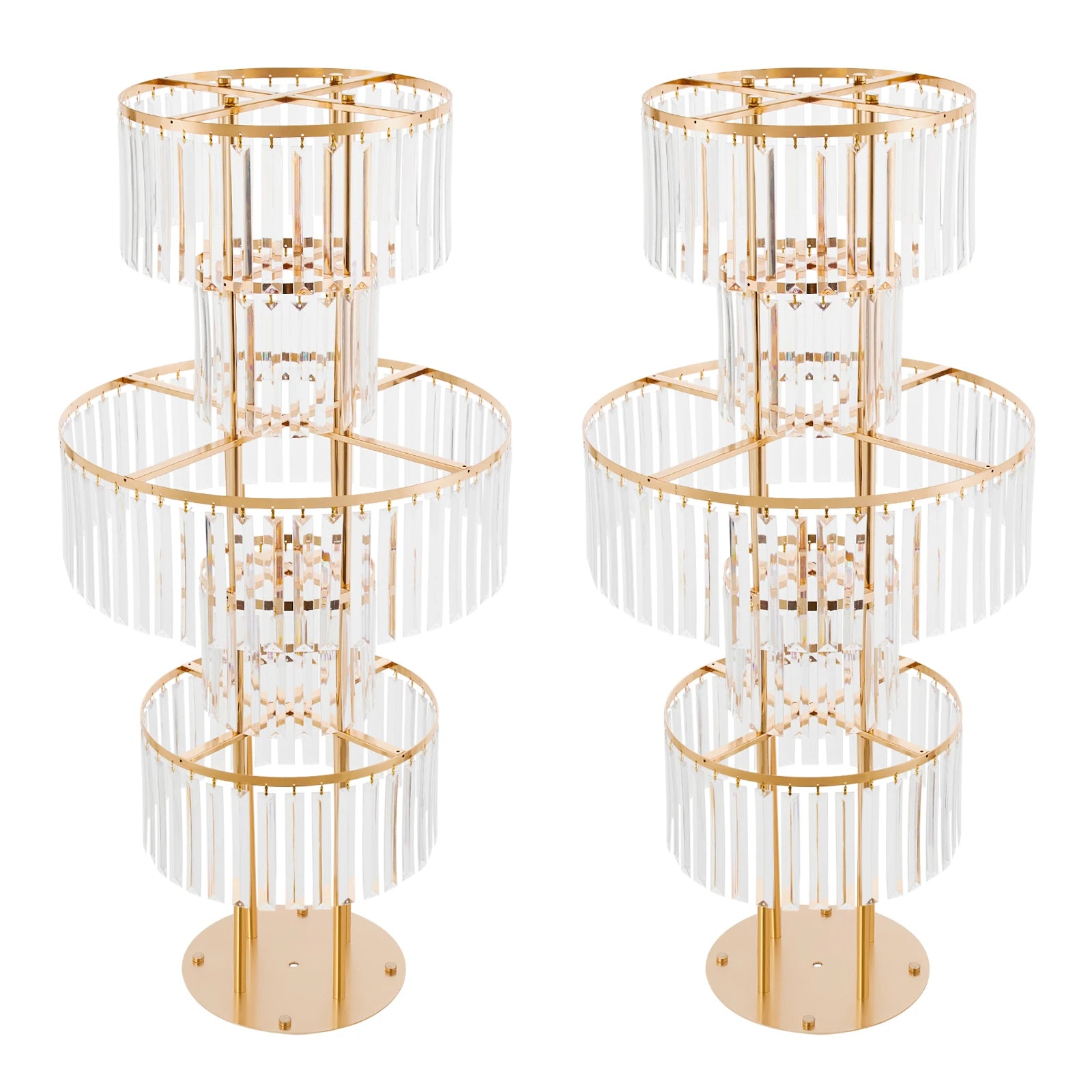 2 Pcs 5-tier Flower Stand, 11.02- 22.05 Lbs Load for Wedding, Birthday Party, Celebration, Home Decoration, Buffet