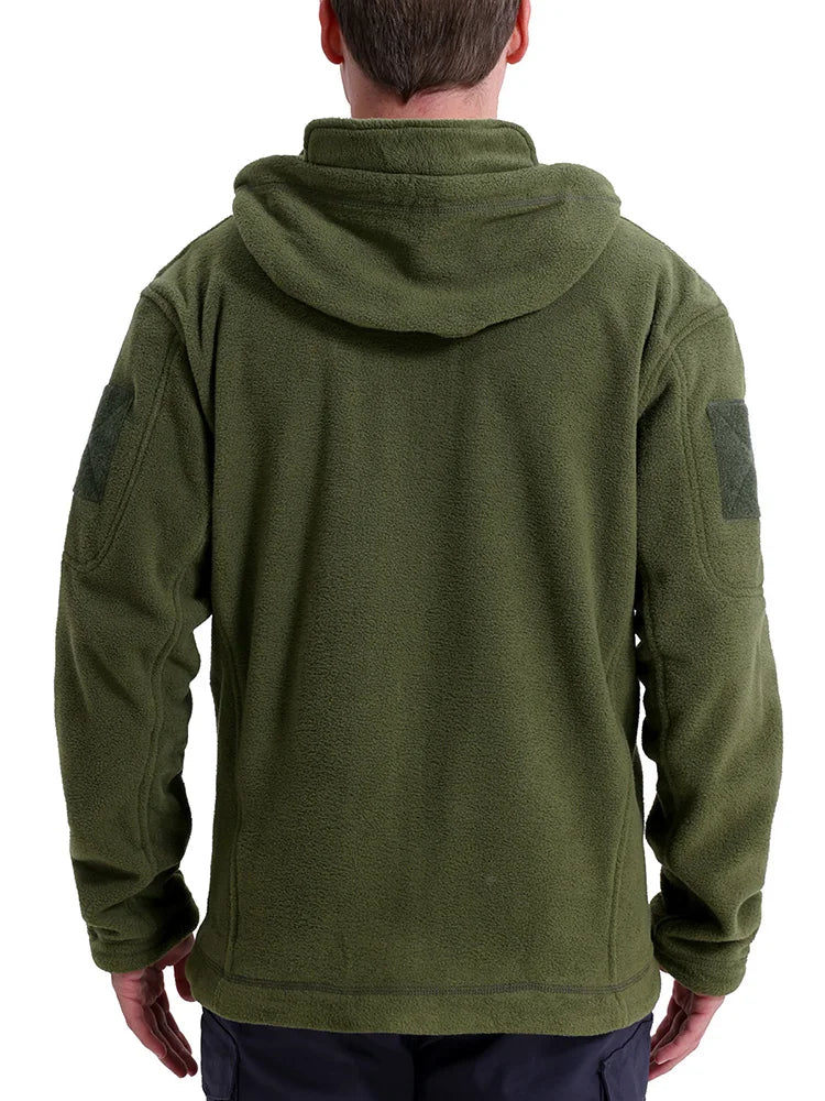 Men's Tactical Fleece Jacket Winter- Warm, Full Zip Military Hoodies/ Multi-Pockets Hiking, Hunting, Outdoor Coats
