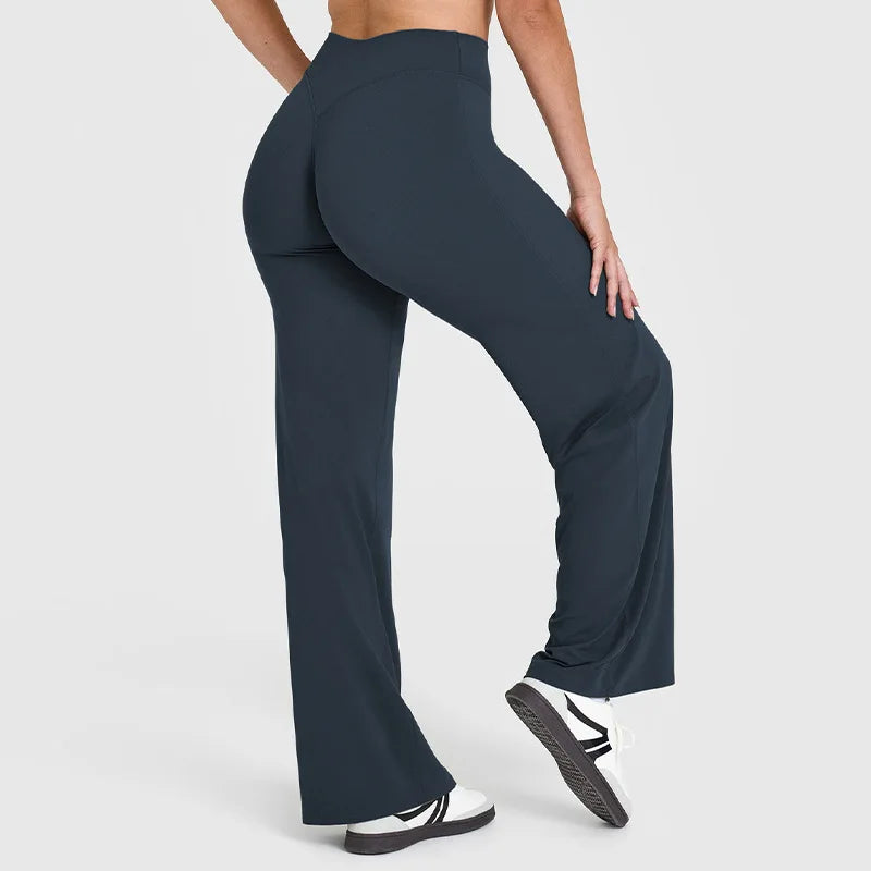 NCLAGEN Sport Trousers Straight-Leg Pants Ultra Soft Butter Fabric Women's Mid-Waist Yoga Pants GYM Naked Feel Pilates Running
