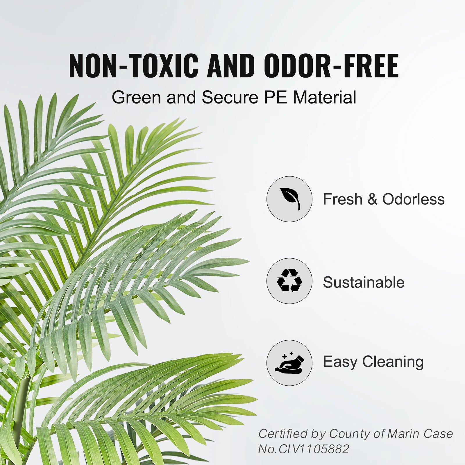 Artificial Palm Tree 4/5/6 FT Faux Plant /Secure PE Material & Anti-Tip Tilt Protection/ Low-Maintenance Plant for Home