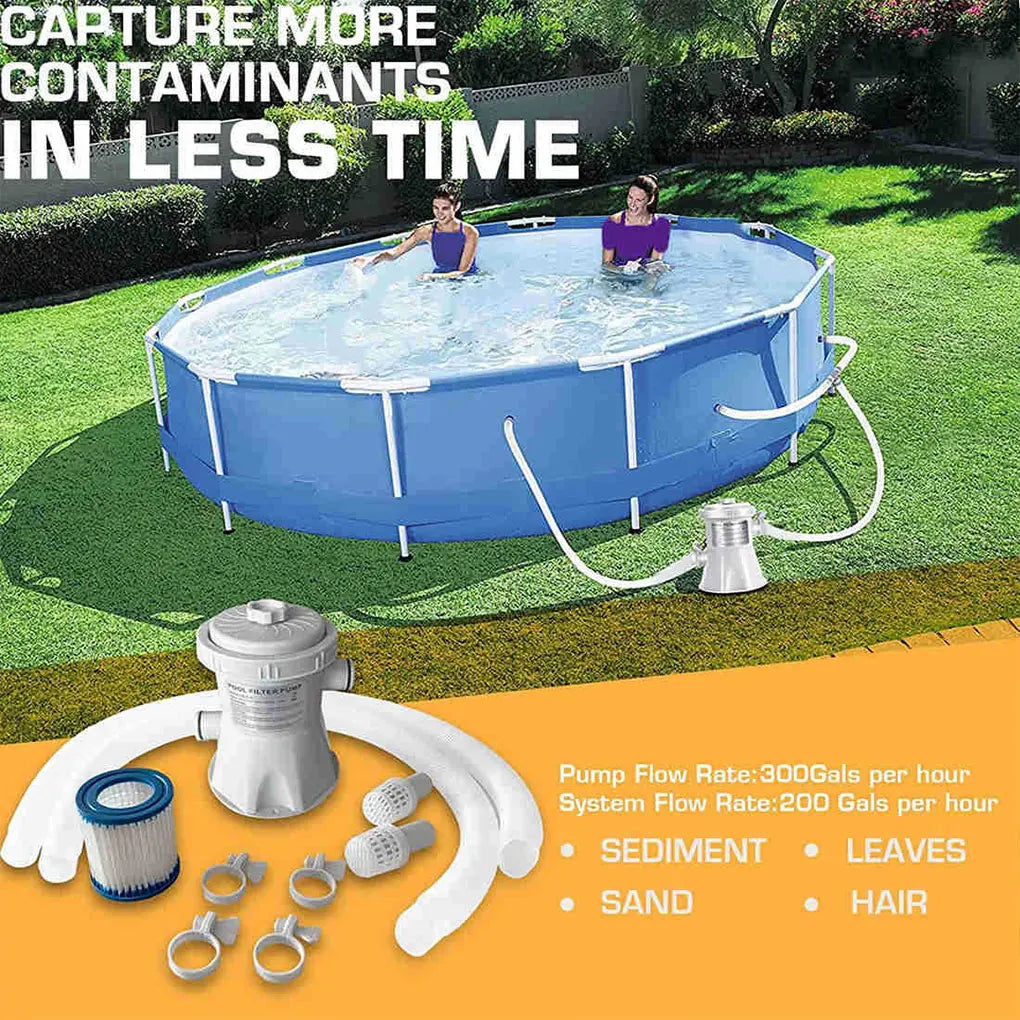 300 Gallons Swimming Pool/ Filter Pump Paddling Pools Cleaners EU/US/UK Plug Water Cleaning Filters Circulation Pumps
