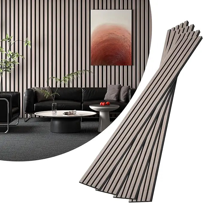 4-Piece Wood Slat Acoustic Panels for Stylish Decor - 94.5" x 7.87" Wood Wall Panels, 3D Wood Slat Wall Panel