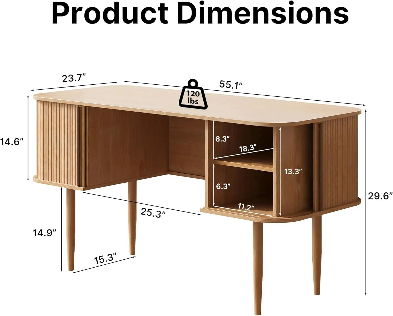 NEW 55" Modern Writing Desk , Wood Home Office Desk , Computer Desk for Home Office, Living Room, Home Study Table
