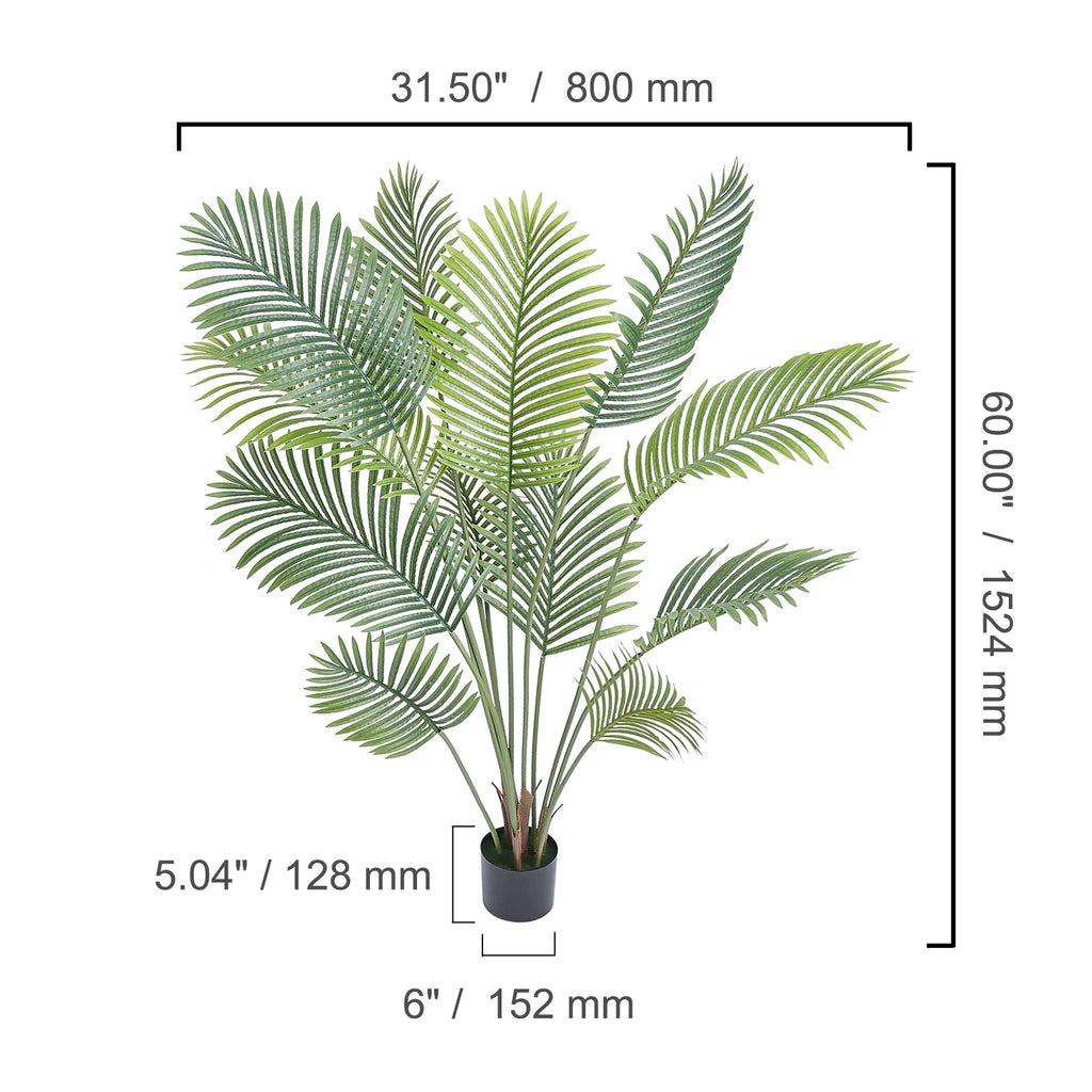 Artificial Palm Tree 4/5/6 FT Faux Plant /Secure PE Material & Anti-Tip Tilt Protection/ Low-Maintenance Plant for Home