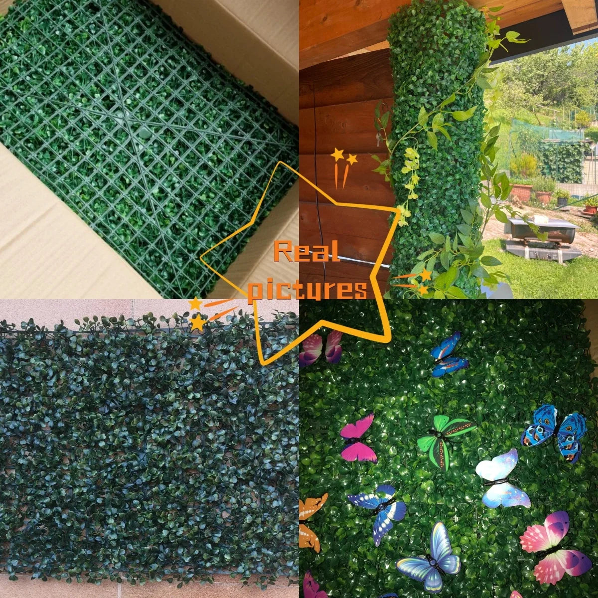12Pcs 60x40cm Artificial Hedge Screen Privacy Fence /Faux Plant Leaves/ Panels Boxwood Grass for Home Garden Decor/ Yard /Wall Decor