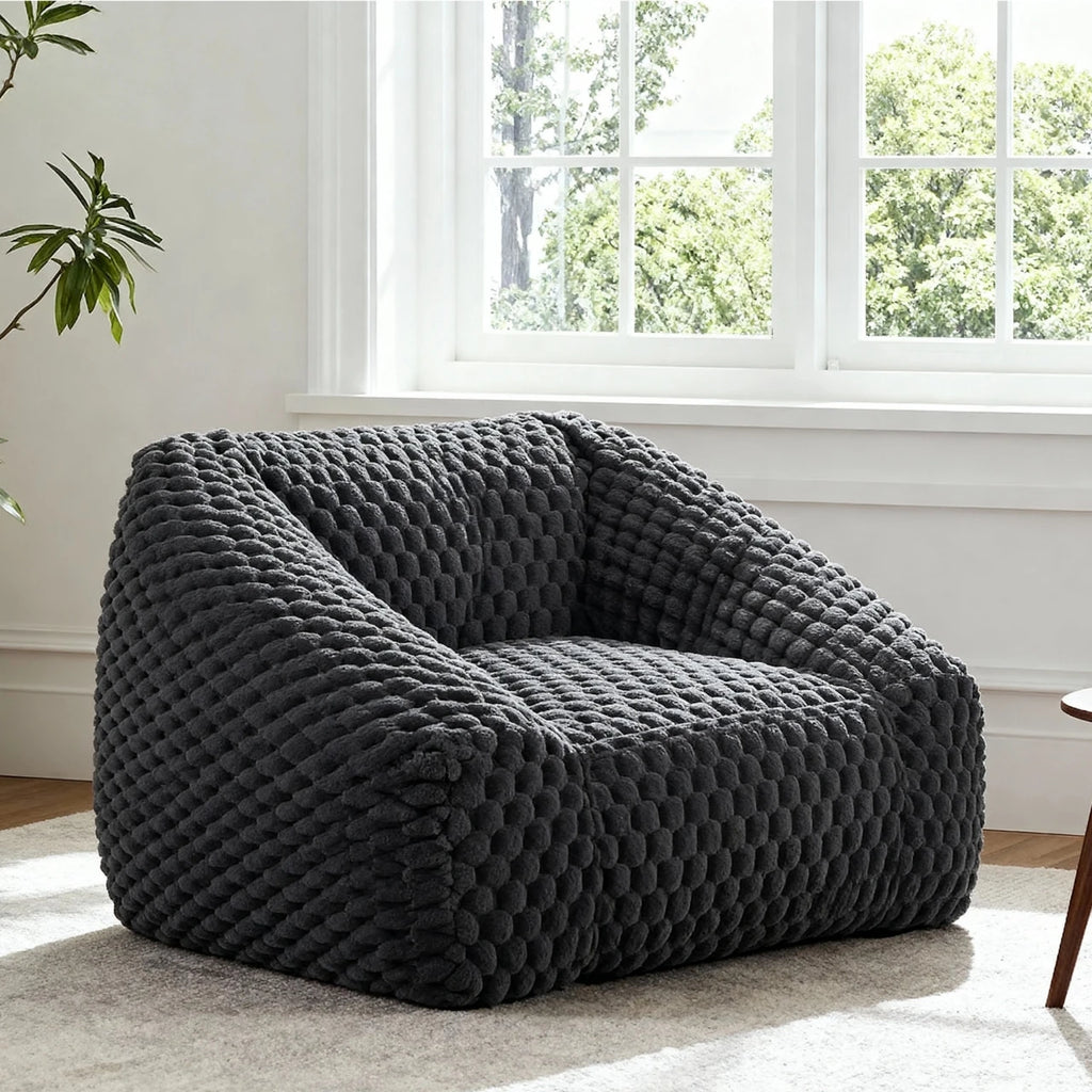 Bean Bag Chairs for Adults with Filler Included, with Armrests is Suitable for Living Rooms, Bedrooms, and Reading.( Grey)