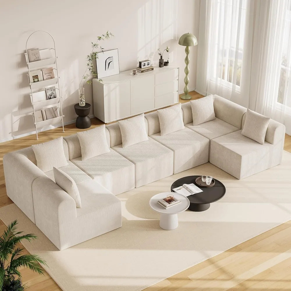 Modular Sectional Couches for Living Room with Deep Seat, L-Shape Cloud Sofa Couch, High Density Memory Foam, Boneless