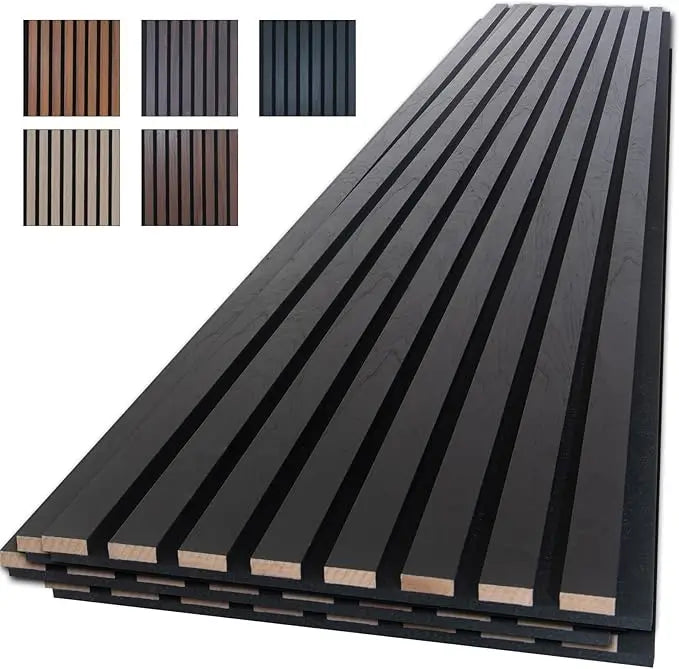 Wood Panels for Wall, 4-Piece 96" x 12.6" Soundproof Wood Slat Wall Panel for Interior Wall Decor Noise Cancelling