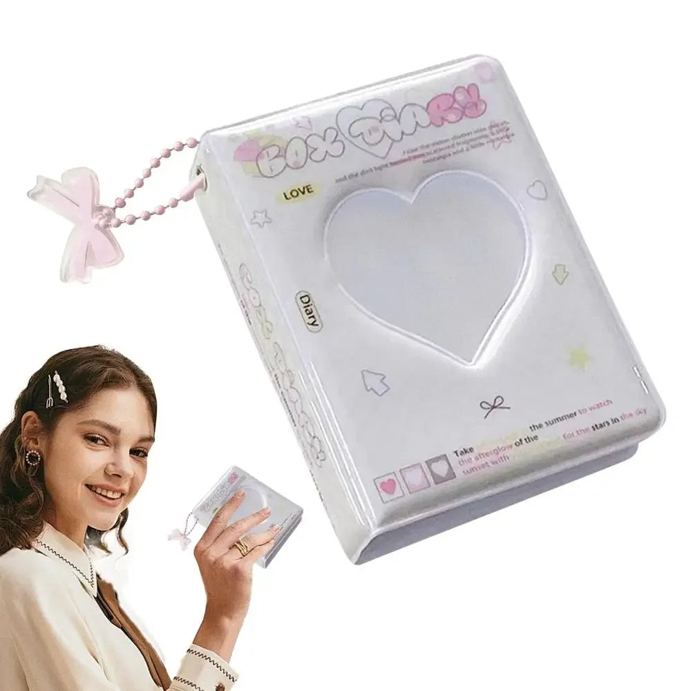 Photocard Holder Book/ 40 Pockets/ Love Heart Hollow Business Card Book Holder/ Water Resistant/ Photocard Binder for Idol