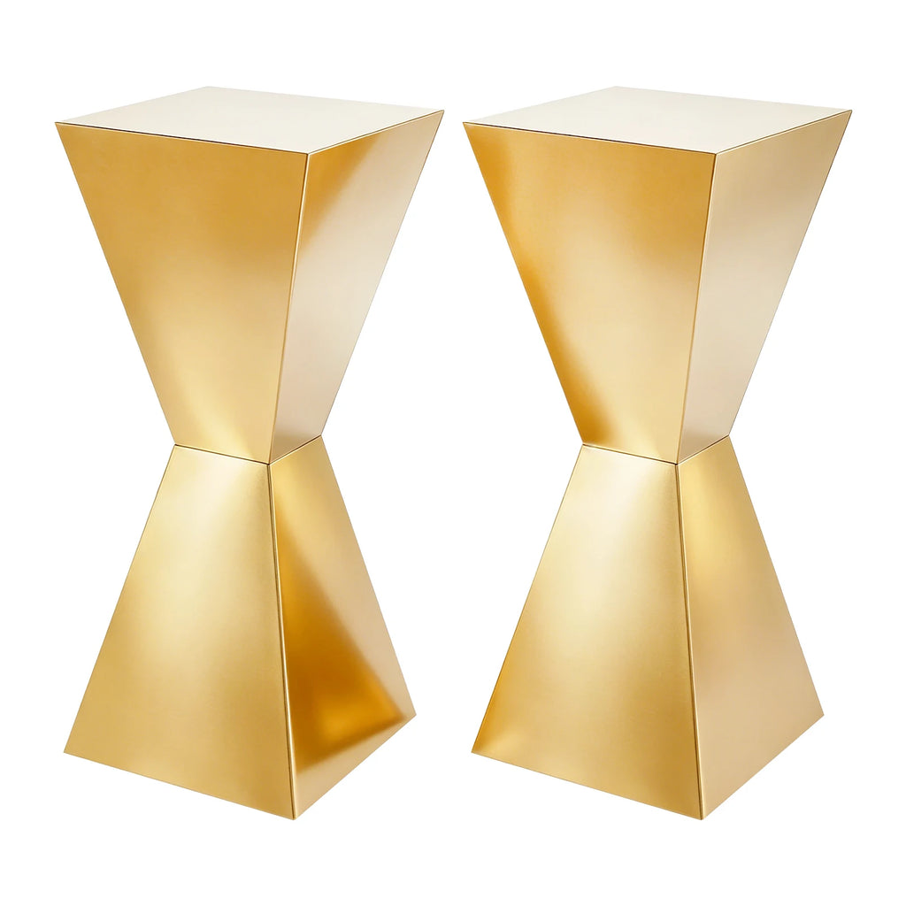 2PCS Stainless Steel Flower Stand, Gold/Silver Wedding Dessert Table Display /Stand, 25*25*60cm Freestanding Centerpiece Holder For Wedding, Birthday, Party Decor