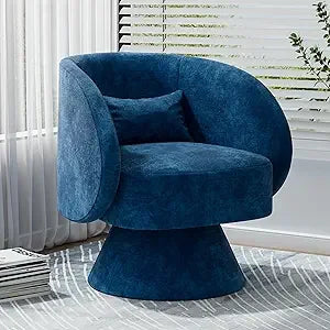 Swivel Barrel Chair, 360 Degree Modern Small Round Boucle Sherpa Swivel