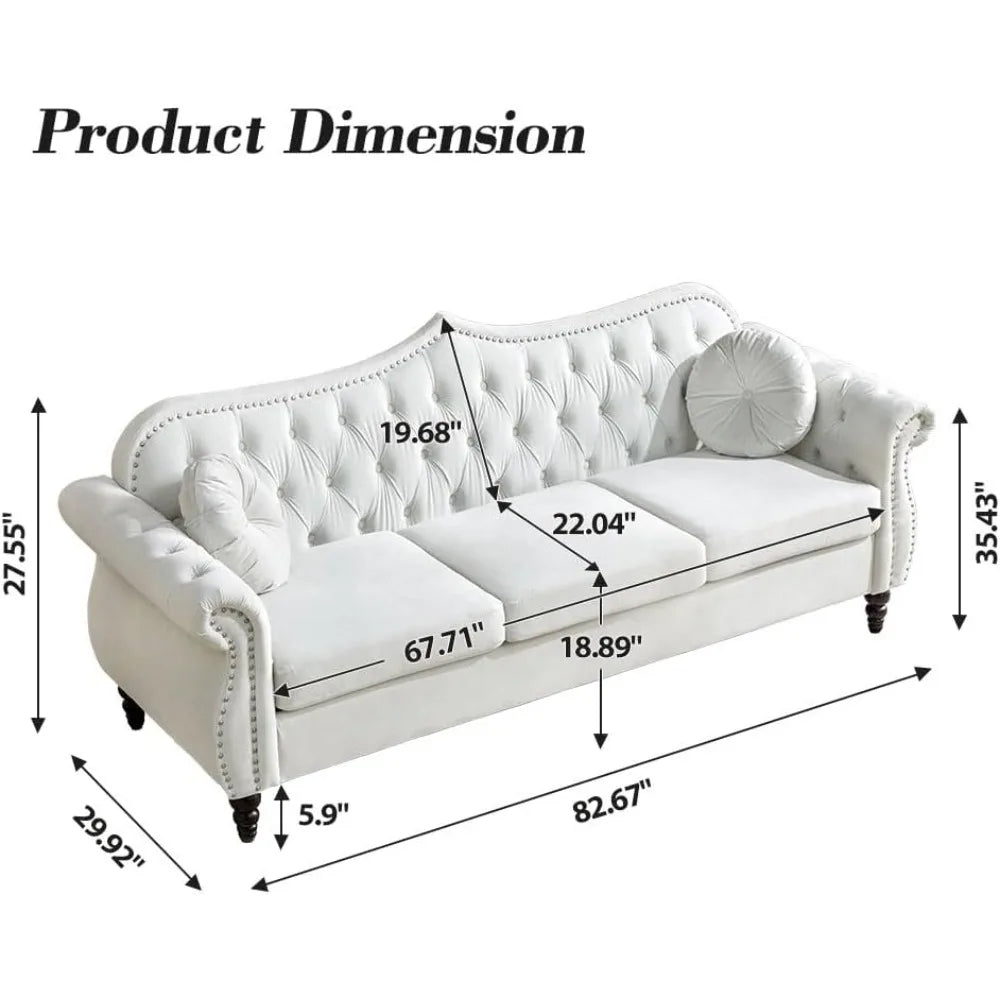 3 Seater Sofa Velvet for Living Room
