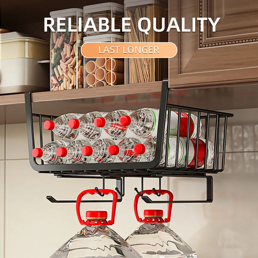 Kitchen Under Cabinet Basket Storage Shelf/ Tissue Cup Holder /Closet Desk Hanging Rack /Hollowed Pullout Drawer/ Sliding Basket