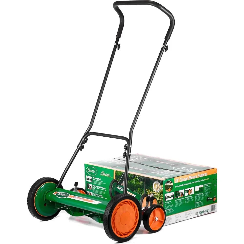 2000-20S 20" 5-Blade Classic Push Reel Lawn Mower, Green