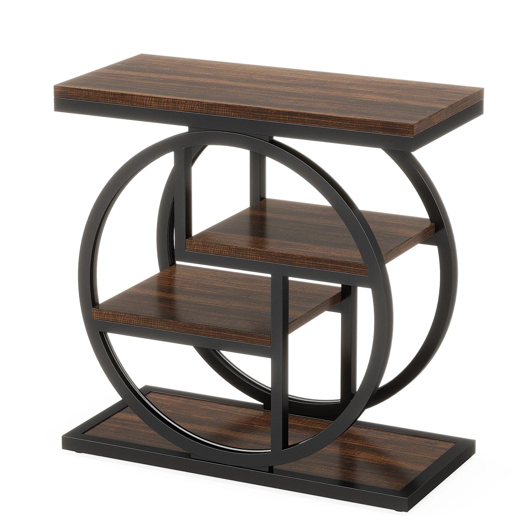 End Table for Living Room and Bedroom, 4-Tier Narrow Side Table with Storage Shelves