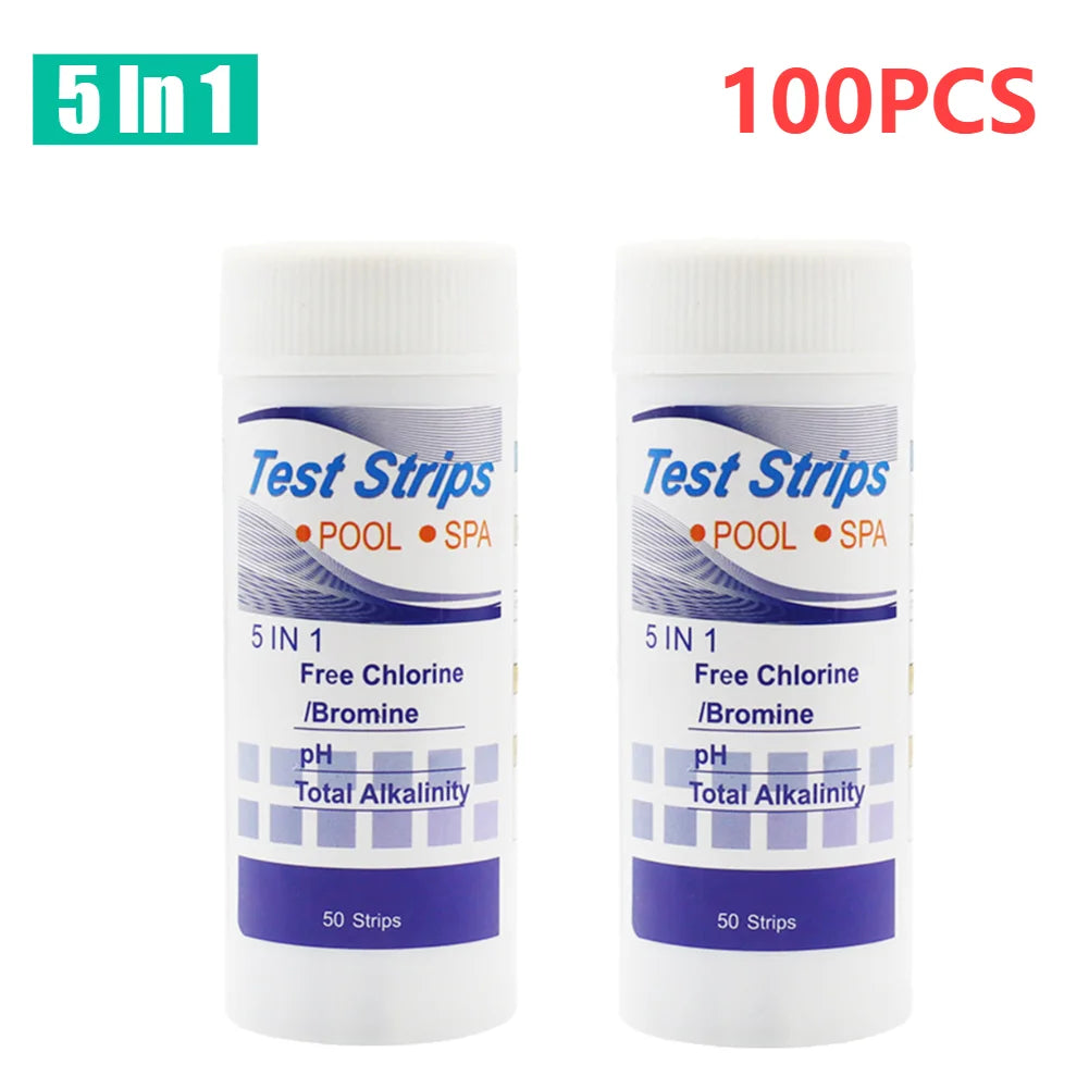 50/100PCS 3/5/6/7 in 1 Water Quality Test Paper/ Swimming Pool PH Test Strips/ Multipurpose Aquarium Test Strips for Fish Tank