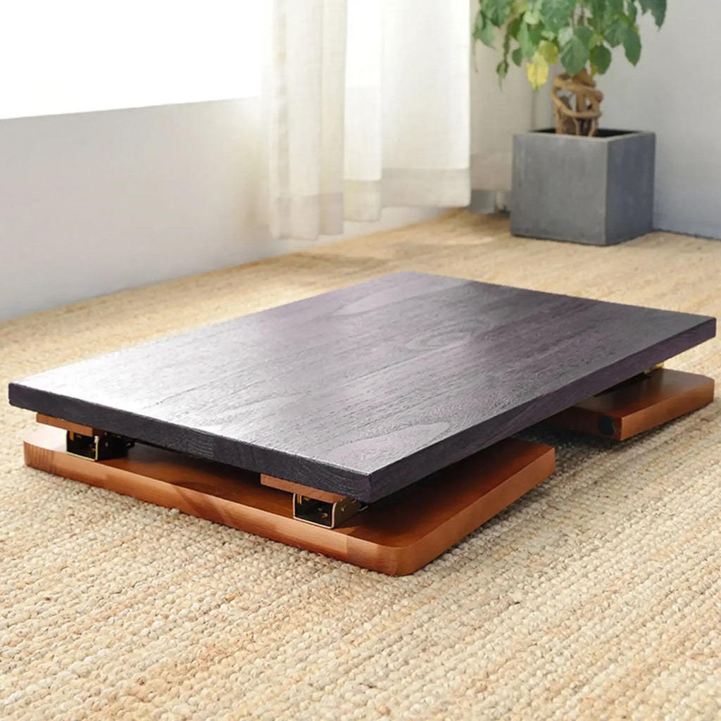 Folding Wooden Coffee Table 60x40x30cm/ Portable Laptop Bed Tray/ Low Tea Table for Picnic Indoor/ Outdoor Use