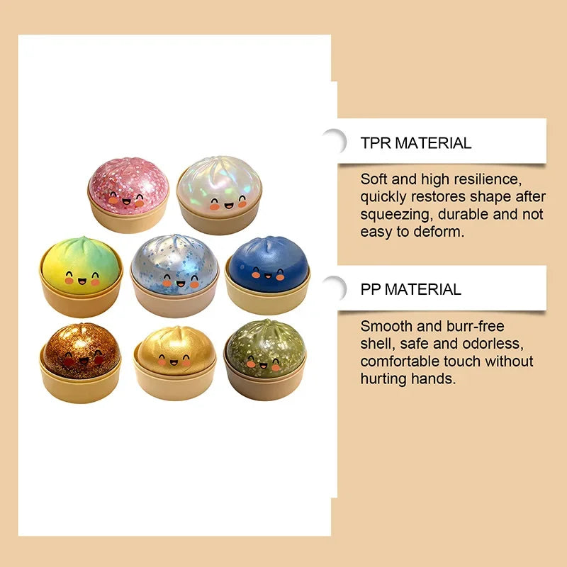 Simulation Flash Dumpling Pressure Ball /Slow Rebound/ Soft Pinch Decompression/ Office/ Home Decorations Children/ Adults Birthday Gifts
