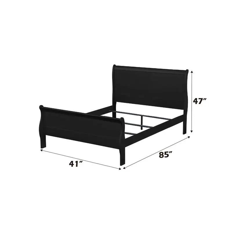 Black Finish 4-Piece Twin Bed Bedroom Set