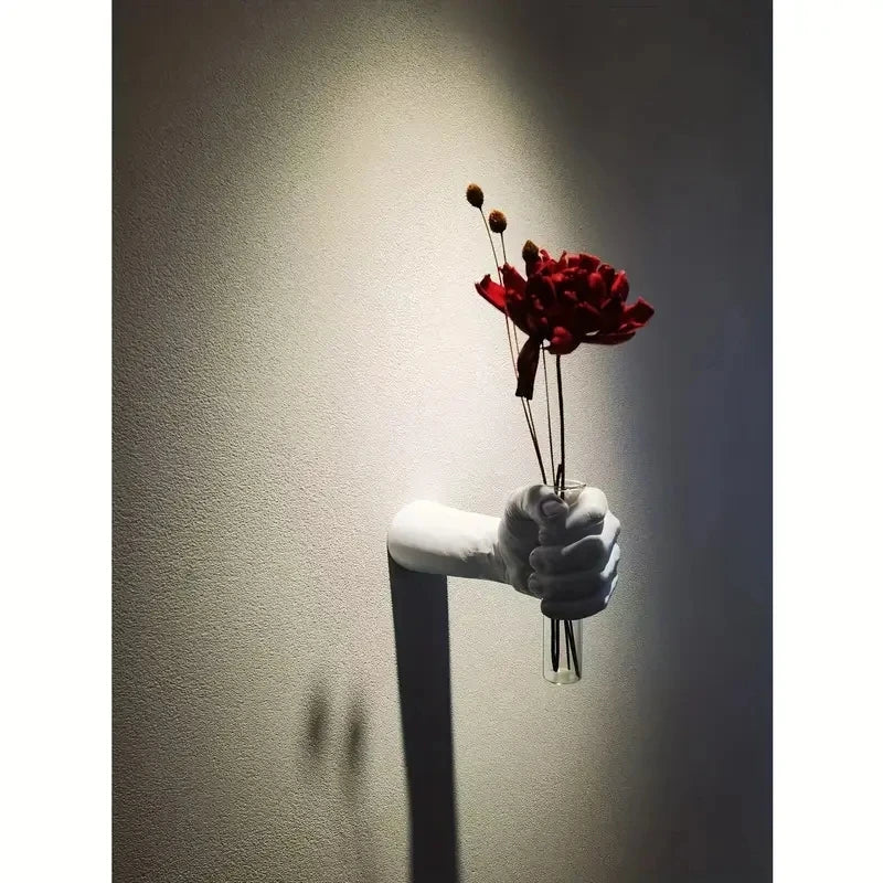 Modern Geometric Resin Wall Vase/ Wall Mounted Vase /Handmade Decorative Flowers for Room Decoration