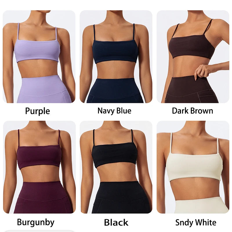 Summer Sling Yoga Bra Women Gym Workout Push Up Brassiere Female Outdoors Sports Underwear Women Fitness Shockproof Crop Top