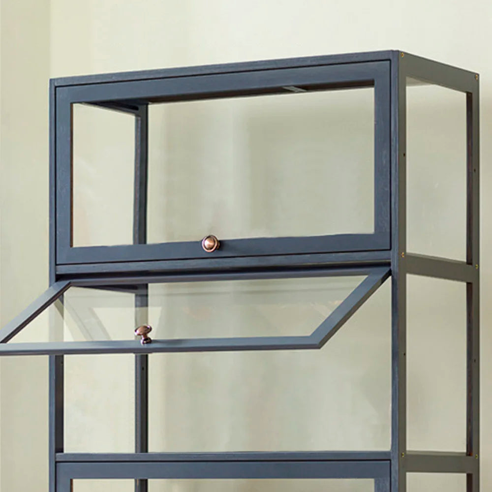 Black 3 Door Acrylic Display Case for Anime Figures/ Collectibles /Detachable Shelves/ Dustproof US Stock