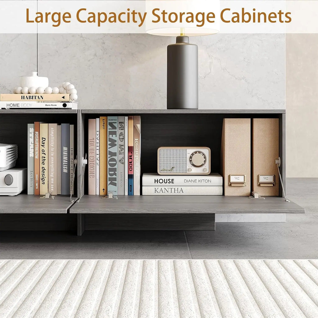 76.4'' Modern Console TV Stand, Large Storage/Media Cabinet