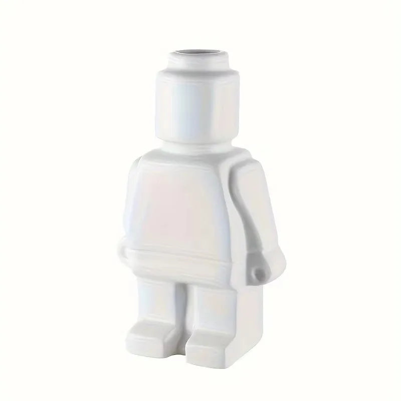 Nordic Style Ceramic Robot Vase/ Indoor Flower Pot/ Modern Home Interior Decoration/ White /Goods/ Decoration Office/ Desk Decoration