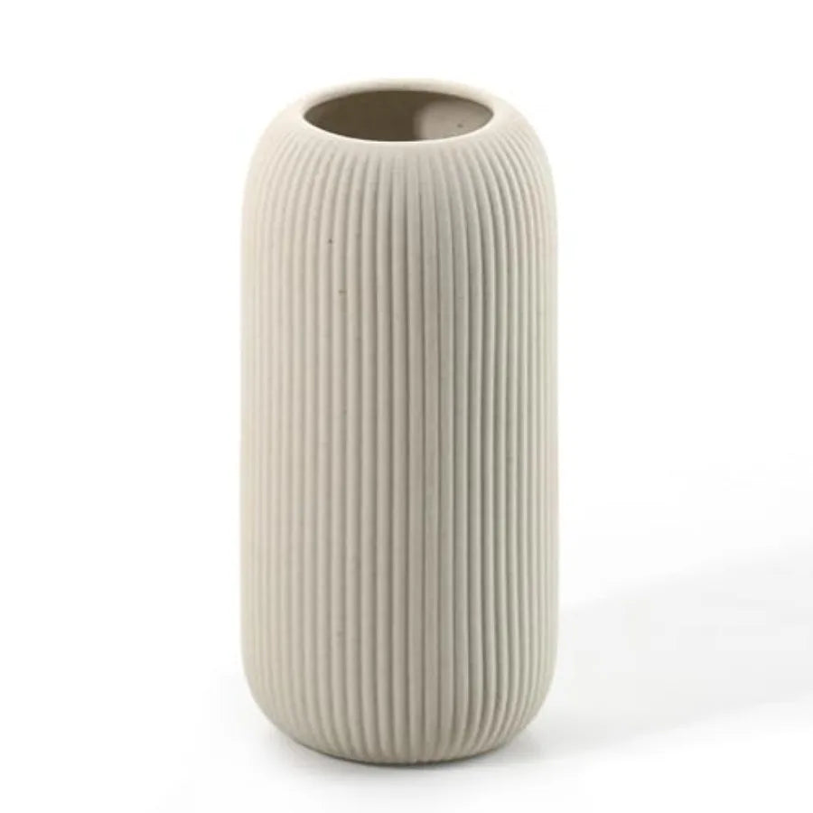 Bohemian Ceramic Vase - for Pampas Grass, Mantel, Bookshelf, Entryway and Living Room Decor