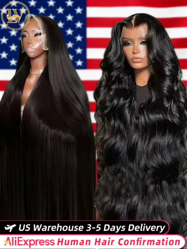 40 46Inch Body Wave Wigs Human Hair 13x6 13x4 HD Lace Frontal 100% Human Hair Wig For Black Women 250 Density Lace Closure Wigs