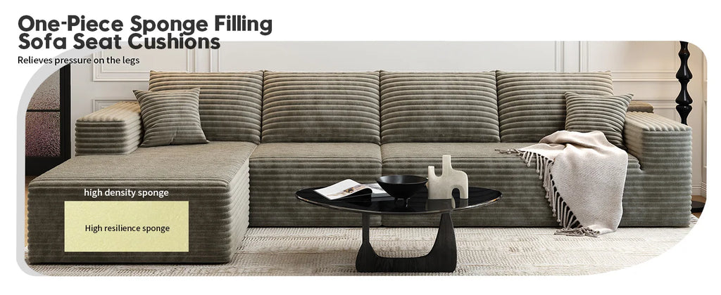 Cloud Modular Sectional Sofa Couch with L-Shape Chaise, Upholstered Couches for Living Room/ Bedroom