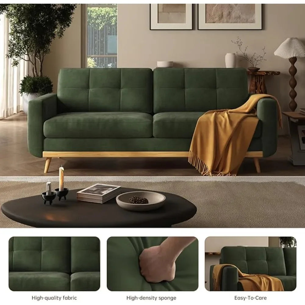 Mid Century Modern Loveseat Sofa Button Tufted Upholstered Small Couch for Living Room Bedroom Decor